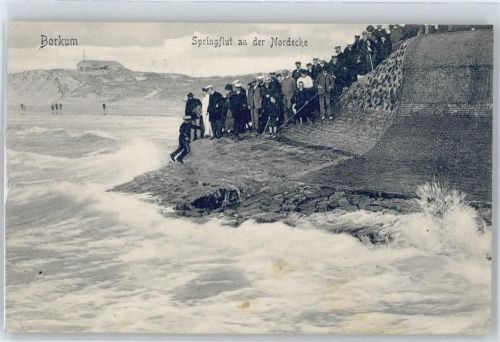 Borkum Springflut an der Nordecke