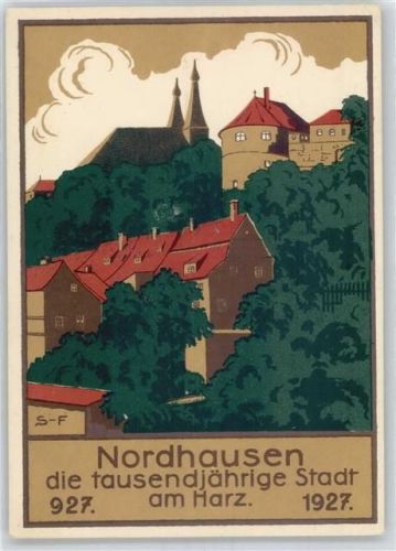 Nordhausen Festpostkarte zur 1000-Jahr-Feier, Steindruck