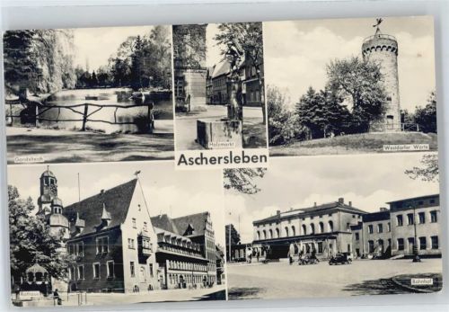Aschersleben Gondelteich, Holzmarkt, Westdorfer Warte, Rathaus, Bahnhof