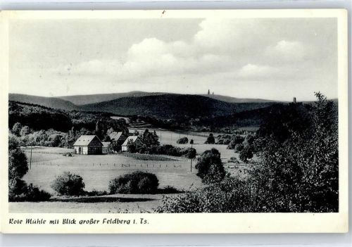 Rothe Mühle Waldgaststätte, Blick zum Großer Feldberg