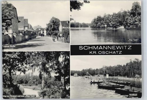 Schmannewitz Torgauer Straße, Weg zur Försterei und Alter Teich, Schwimmbad Waldbad