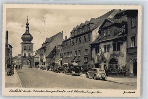 Saalfeld Blankenburger Straße, Blankenburger Tor, Auto, Gasthof Gambrinus