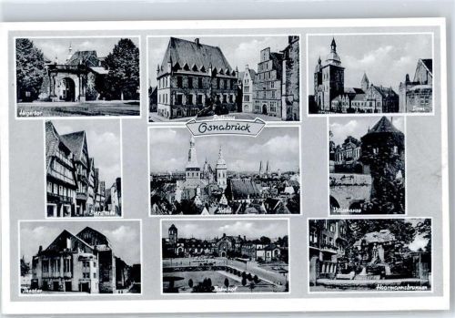 Osnabrück Hegertor, Rathaus, Dom, Vitischanze, Bierstraße, Theater, Bahnhof, Haarmannsbrunnen