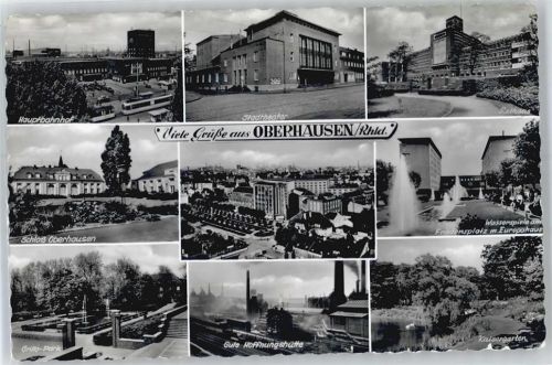 Oberhausen Hauptbahnhof, Stadttheater, Schloss, Rathaus, Friedensplatz, Grillopark