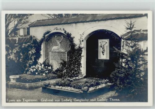 Rottach-Egern 1930 Grabmal von Ludwig Ganghofer und Ludwig Thoma, Kunstverlag Emil Köhn,B 205
