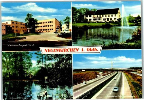 Neuenkirchen Mehrfachansicht, Autobhahnbrückenrestaurant, Clemens-August Klinik, Haus Bergquell