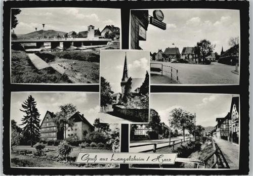 Langelsheim Innerste Brücke Kirchstr. Forstamt Mühlengraben Mittelschule St. Andreaskirche Volksschule