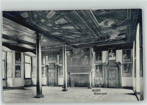 Bad Iburg 1916 Schloss Innenaufnahme Rittersaal