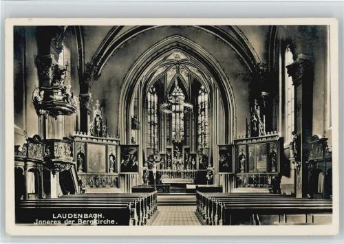 Laudenbach 1931 Innenansicht der Bergkirche