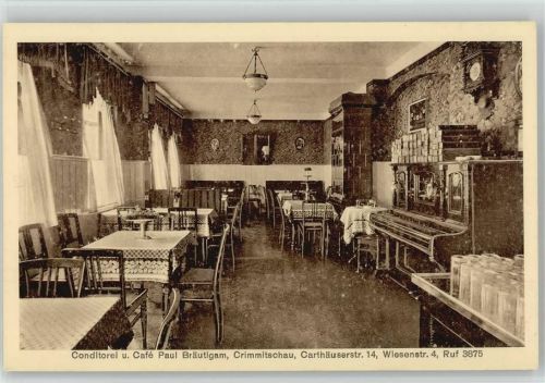 Crimmitschau Innenansicht,Conditorei u. Cafe Paul Bräutigam
