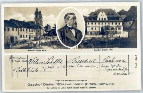 Gößweinstein Gasthof Distler, Joseph Victor v. Scheffel