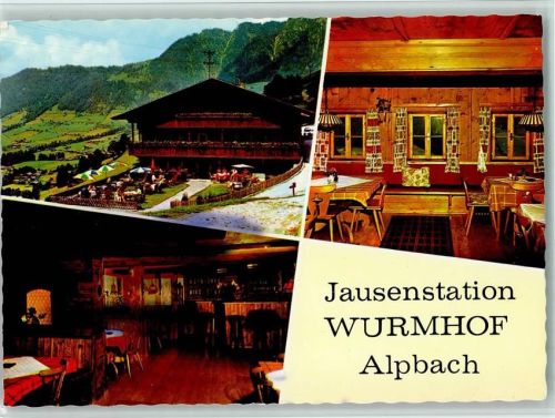 Alpbach Jausenstation Wurmhof 1975 AK mit Innenansichten
