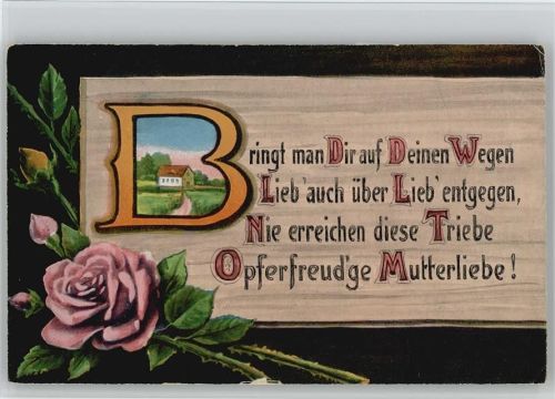 Verse Reime Mutterliebe Buchstaben AK Blume Rose