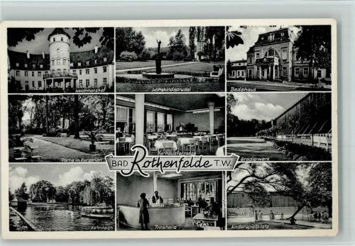 Bad Rothenfelde Weidtmanshof Wittekindsprudel Badehaus Kurgarten Kurhausterrasse Gradierwerk Kahnteich Trinkhalle Kinderspielplatz
