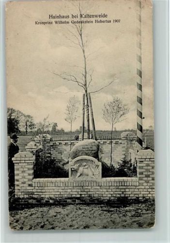 Hainhaus Kronprinz Wilhelm Gedenkstein Hubertus