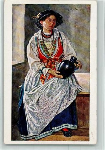 Galizische Volkstypen Vase Tracht