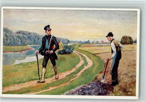 Wandern - Das Volkslied in 6 Bildern - Wohlfahrts AK der Bahnhofsmission