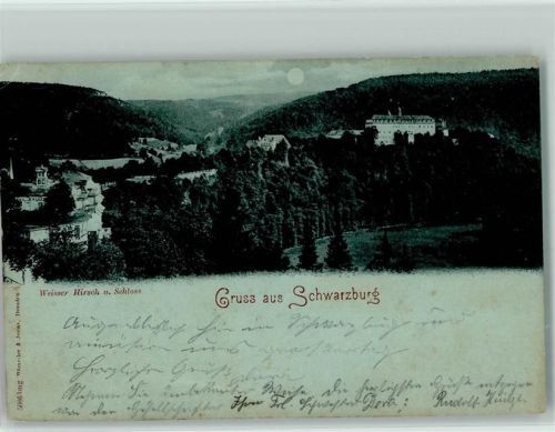 Schwarzburg 1898 Weisser Hirsch und Schloss