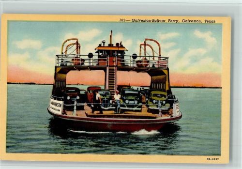Galveston Bolivar Ferry, Texas USA ca 1945 AK