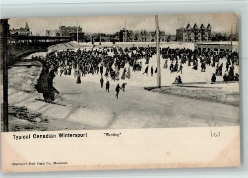 Montreal 1909 Typical Canadian Wintersport - Skating - Schlittschuh AK