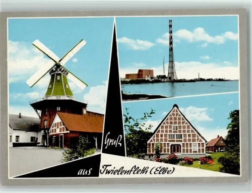 Twielenfleth Windmühle Funkturm 3-Bild-Aufnahme