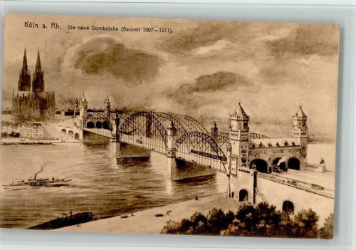 Köln Stadt Die neue Dombrücke Dom