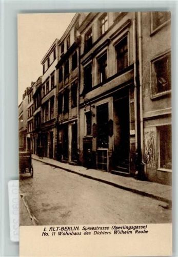 Alt-Treptow Spreestrasse Sperlingsgasse Nr. 11 Wohnhaus Dichter Wilhelm Raabe