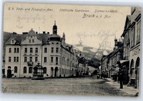 Bruck Bismarckstraße, Städtische Sparkasse, Postamt