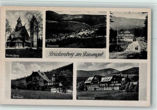 Brückenberg Kirche Wang Ortsansicht Schlingelbaude Brotbaude Teichmannbaude
