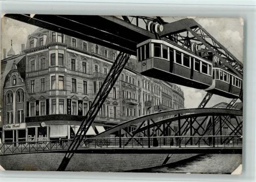 Elberfeld Schwebebahn Isländerbrücke Bahnpoststempel Zug 52