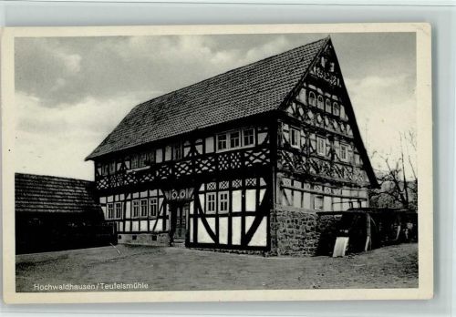 Hochwaldhausen Teufelsmühle Fachwerkhaus Wasserrad