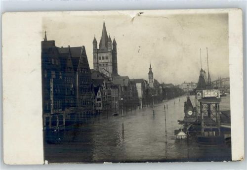 Köln Stadt Hochwasser , Foto-Karte