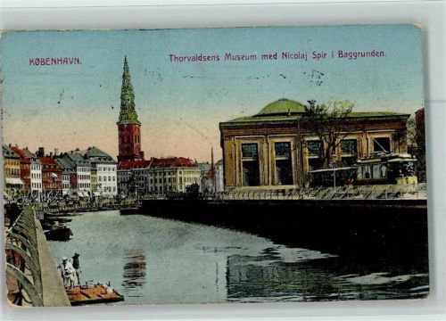 Kopenhagen 1914 Thorvaldsens Museum med Nicolaj Spir i Baggrunden
