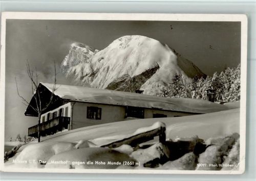 Mösern Menthof gegen die Hohe Munde Winteraufnahme Foto H. Huber