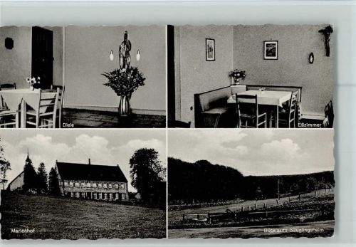 Nottuln Marienhof in den Baumbergen Kath. Müttererholungsheim Innenaufnahmen Diele Eßzimmer Blick aufs Säuglingsheim