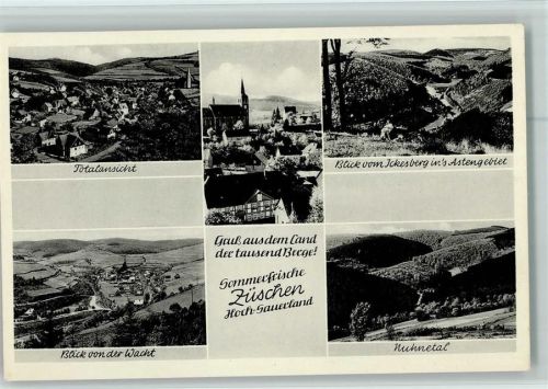 Züschen Gesamtansicht Blick von der Wacht Ortsansicht Blick vom Ickesberg ins Astengebiet Nuhnetal