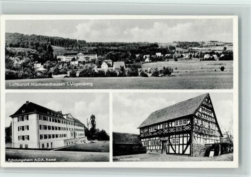 Hochwaldhausen Gesamtansicht Erholungsheim der AOK Kassel Teufelsmühle Fachwerkhaus 3-Bildaufnahme