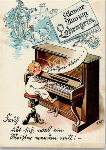 1955 Humor - Früh übt sich, wer ein Meister werden will AK