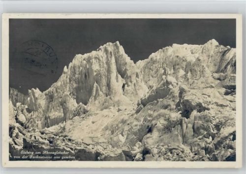 1928 Eisberg am Rhonegletscher Foto AK Stempel: Eisgrotte Rhonegletscher