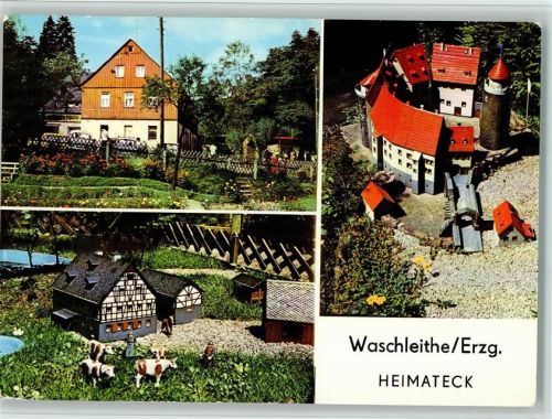 Waschleithe Gasthaus Osterlamm Waschleithe Burg Scharfenstein Niedere Mühle im Grünhain 3-Bildaufnahme