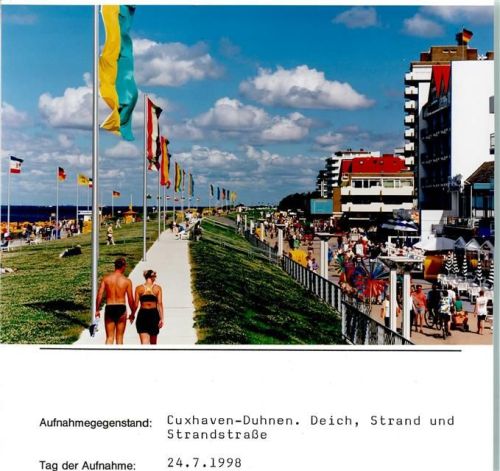 Duhnen Deich Foto montiert auf Karton