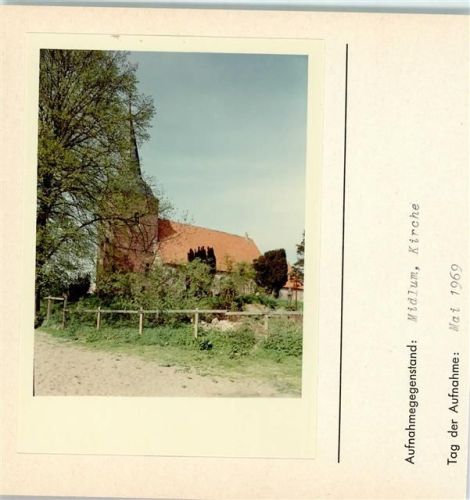 Midlum Kirche Foto montiert auf Karton