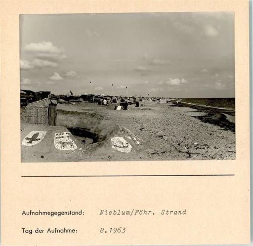 Nieblum Strand Foto montiert auf Karton