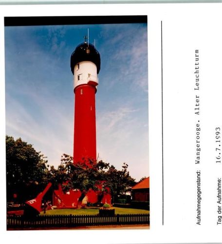 Wangerooge Alter Leuchtturm Foto montiert auf Karton