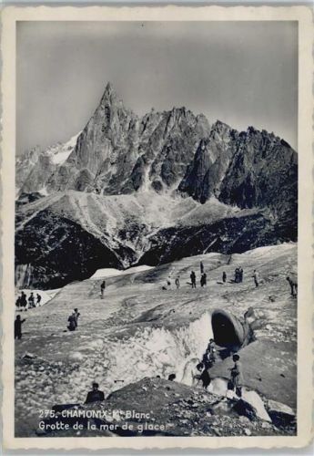 1950 Chamonix Mont Blanc Grotte de la mer de glace Foto AK