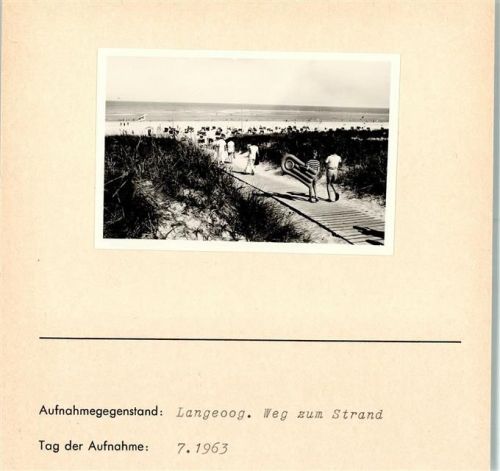 Langeoog Weg zum Strand Foto montiert auf Karton