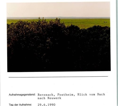 Berensch Postheim Blick vom Dach nach Neuwerk Foto montiert auf Karton