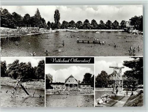 Olbersdorf Volksbad Rutsche Sprungturm 4-Bildaufnahme