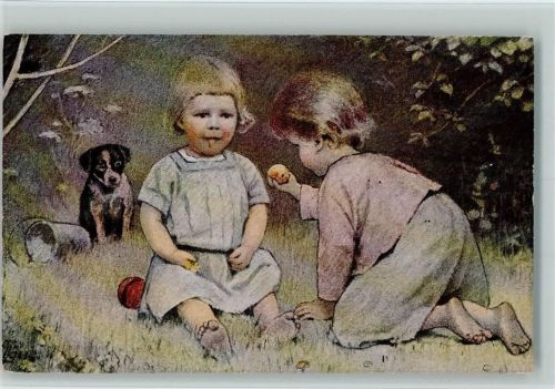 Jäck Russell Terrier Kinder teilen sich Obst