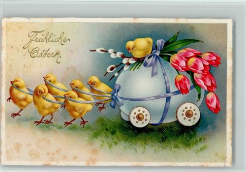 1934 Amag 3104 - Küken ziehen ein großes Ei